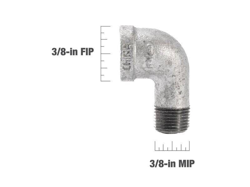 B K 510 302HN 3 8 Inch MIP X FIP 90 Degree Galvanized Street Elbow At