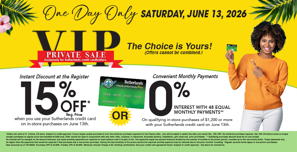 Sutherlands Home Centers Featured Promotion