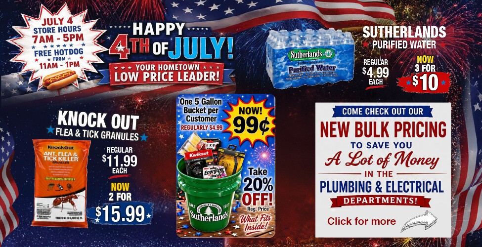 Sutherlands Home Centers Featured Promotion