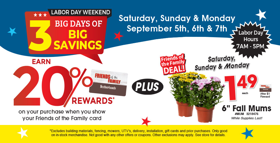 Sutherlands Home Centers Featured Promotion
