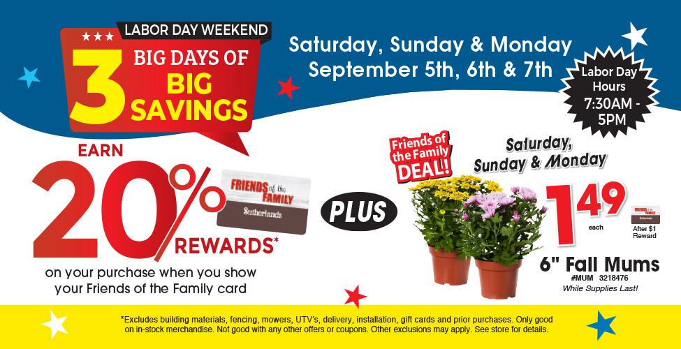 Sutherlands Home Centers Featured Promotion