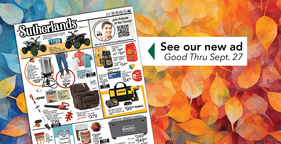 Sutherlands Home Centers Featured Promotion