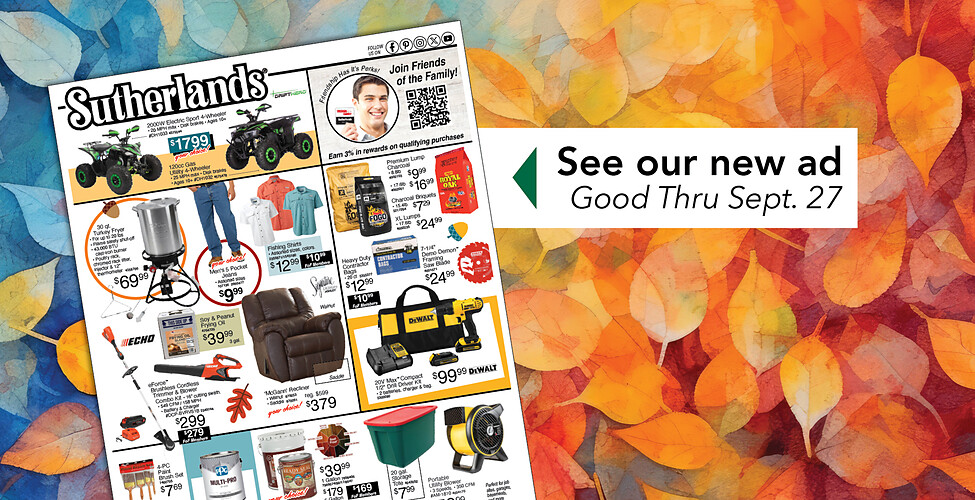 Sutherlands Home Centers Featured Promotion