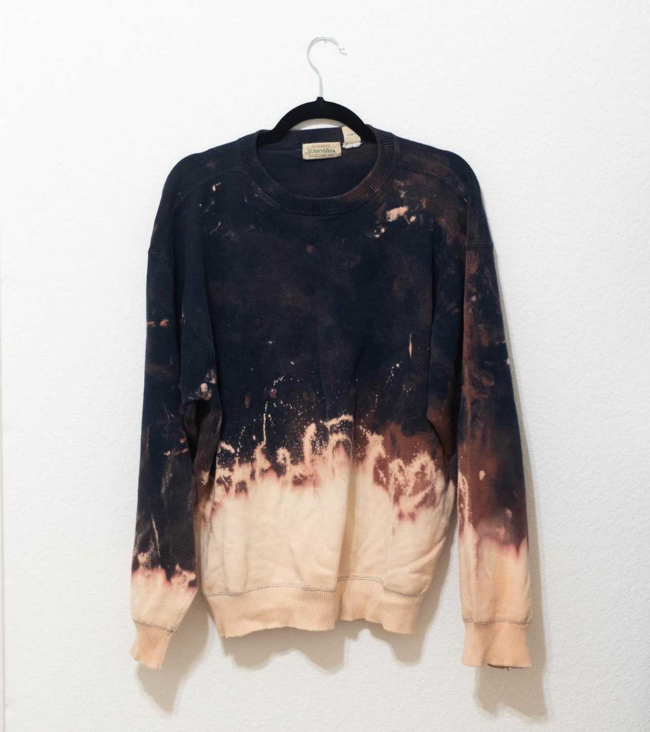 Bleach tie dye online navy sweatshirt