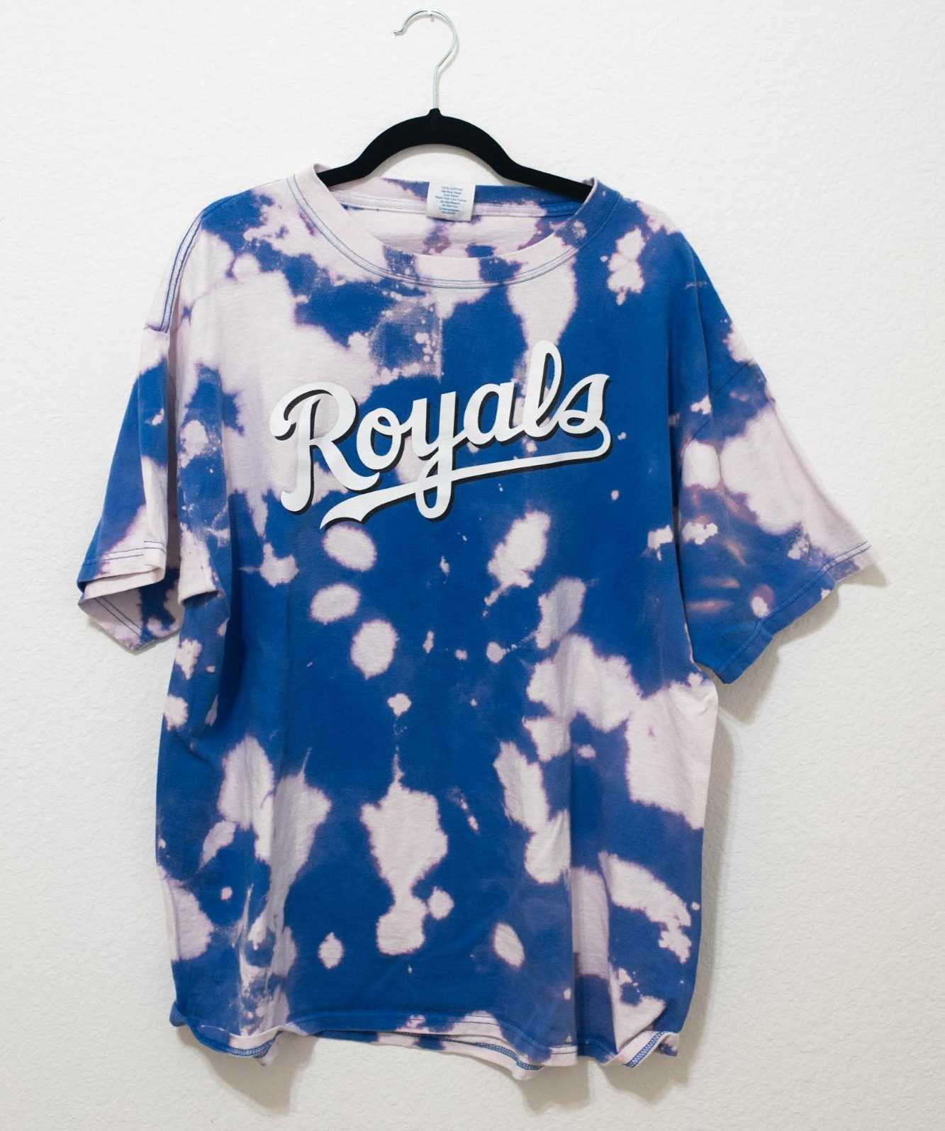 royal blue bleached shirt