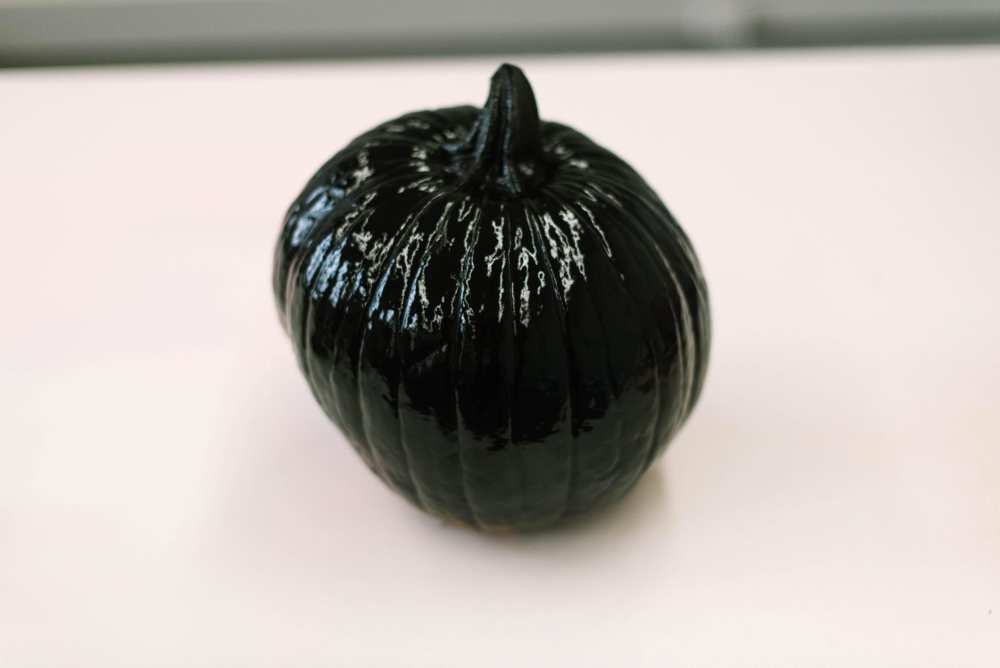 Black painted pumpkin