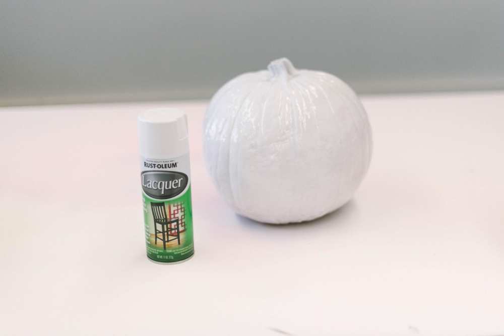 White painted pumpkin