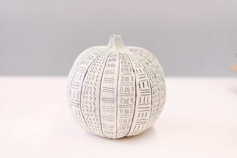 Painted pumpkin with pattens