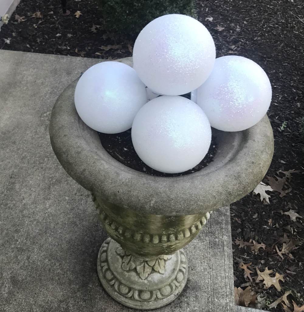 Snowballs in planter