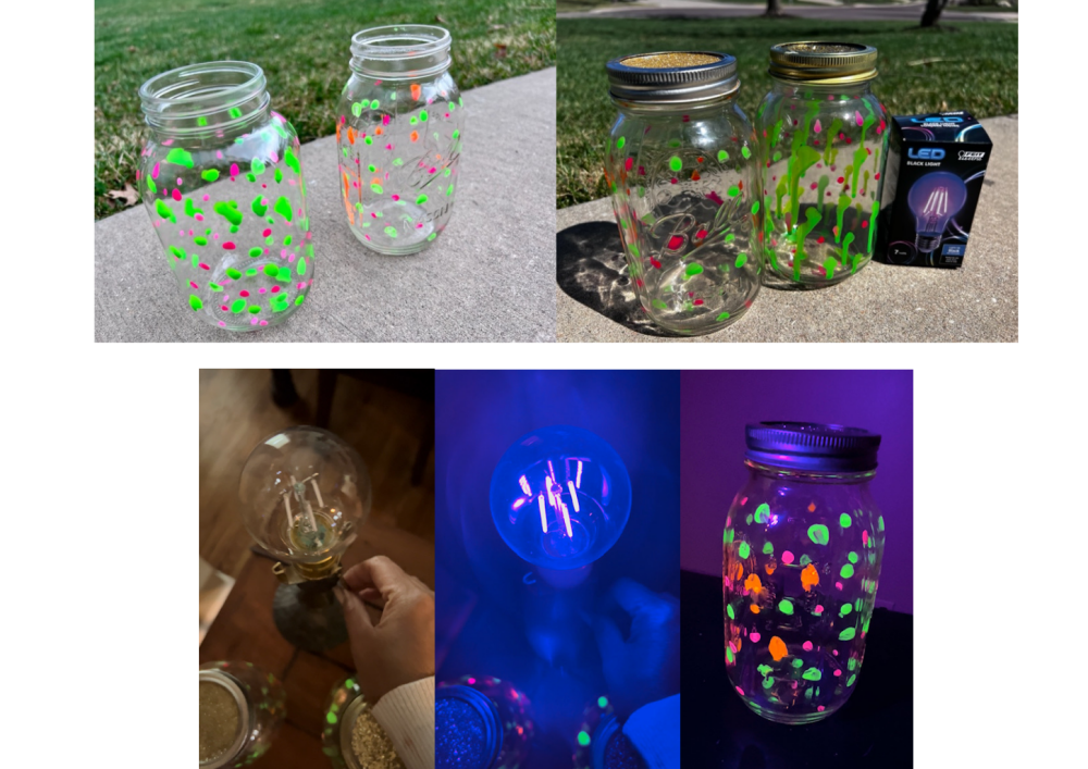 Fairy jars DIY. Use glow in the dark paint and make tiny dots on the inside  of a mason jar.