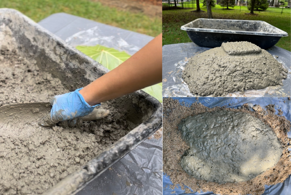 How to mix cement by hand 