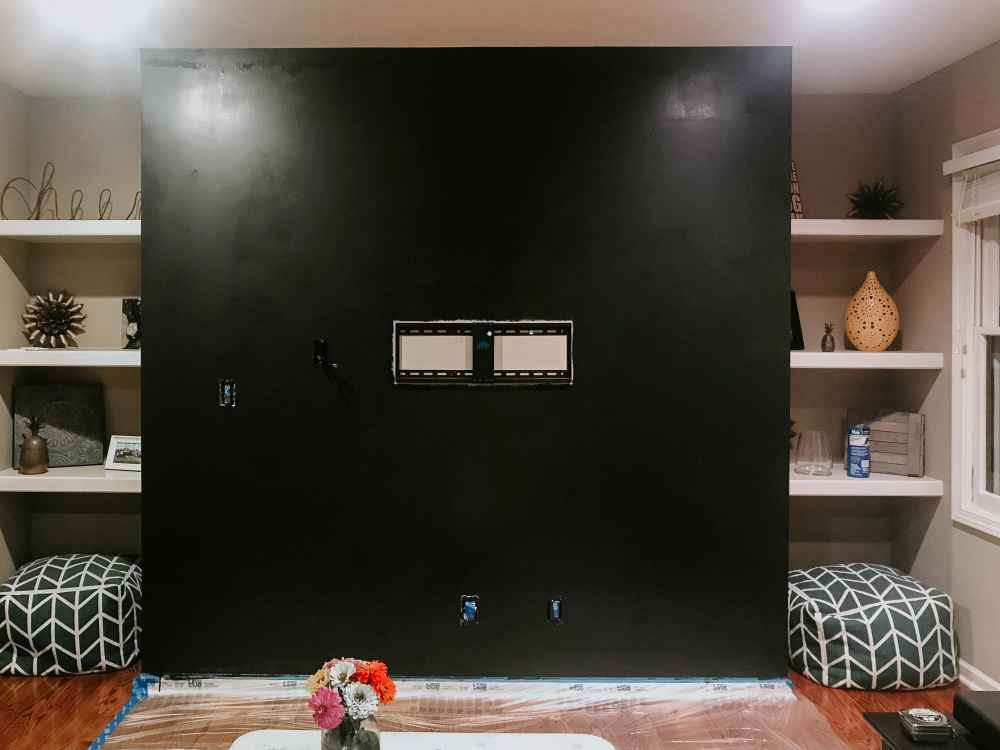 Wall painted black