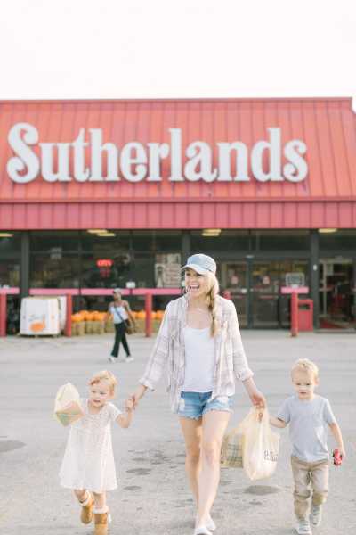 Katie Lamb and her twins shopping at Sutherlands