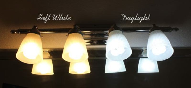 daylight versus soft white bulbs