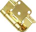 1/2-Inch Overlay Polished Brass Self-Closing Cabinet Hinge