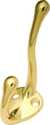 Polished Brass Double Vertical Utility Coat Hook