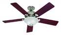 52-Inch 5-Blade Brushed Nickel Brookline Ceiling Fan With Light