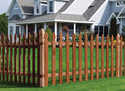 42-Inch X 8-Foot Treated French Gothic 1 x 4 Spaced Fence Section