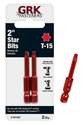 2-Inch Red T-15 Star Bits, 2-Pack