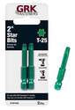2-Inch Green T-25 Star Bits, 2-Pack