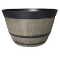 15-1/2-Inch Weathered Teak, Pinot Barrel Planter