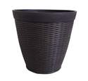 15-Inch Dark Coffee Round Jamaica Wicker Resin Planter