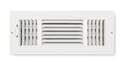 12-Inch X 4-Inch White 3-Way Wall/Ceiling Register