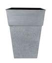 16-Inch Avino Square Oxidized Black Planter 