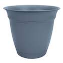6-Inch Eclipse Round Slate Blue Planter With Attached Saucer 