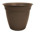 8-Inch Eclipse Round Chocolate Planter With Attached Saucer 