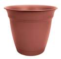 8-Inch Eclipse Round Clay Planter With Attached Saucer 