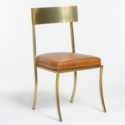 Marin Antique Brass & Tanned Umber Dining Chair