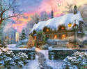 1000-Piece Christmas Cottage Jigsaw Puzzle
