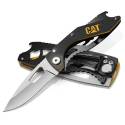 6-Inch Black/Yellow Drop Point Folding Skeleton Knife With Bottle Opener And Polished Blade