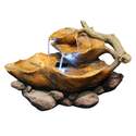 14-Inch Tiered Leaf Tabletop Fountain With White LED Lights