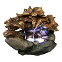 10-Inch Cascading Leaf Tabletop Fountain With LED Lights
