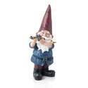 Garden Gnome With Blue Hunting Shirt