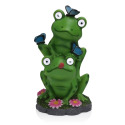Frog Statue With Solar LED Lights — Garden Statue, Painted, 6 in. W x 12 in. H x 7 in. L
