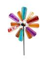 Colorful Kinetic Wind Spinner Garden Stake With Gems