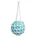 Solar Blue Metal Hanging Hydrangea With LED Lights
