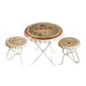 Beer Metal Bottle Cap Table And Chair Patio Furniture, 3-Piece