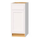 15 x 34-1/2 x 24-Inch Dwhite Painted White 1-Drawer Base Cabinet