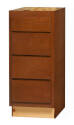15 x 34-1/2 x 24-Inch Glenwood Dark Chocolate 4-Drawer Cabinet 