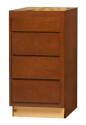 18 x 34-1/2 x 24-Inch Glenwood Dark Chocolate 4-Drawer Base Cabinet