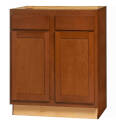 30 x 34-1/2 x 24-Inch Glenwood Dark Chocolate 2-Drawer Base Cabinet