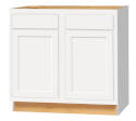 36 x 34-1/2 x 24-Inch Dwhite Painted White 2-Drawer Base Cabinet