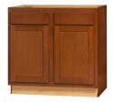 36 x 34-1/2 x 24-Inch Glenwood Dark Chocolate 2-Drawer Base Cabinet