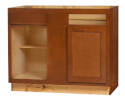 42 x 34-1/2 x 24-Inch Glenwood Dark Chocolate 1-Drawer Base Corner Cabinet