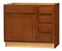 36 x 21 x 34-1/2-Inch Glenwood Dark Chocolate 4-Drawer 1-Door Vanity Cabinet 