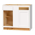 39 x 34-1/2 x 24-Inch Dwhite Painted White 1-Drawer Base Corner Cabinet
